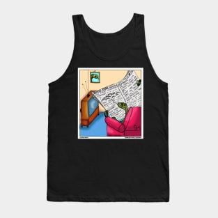 Snake Reading The Newspaper Funny Reptile Novelty Gift Tank Top